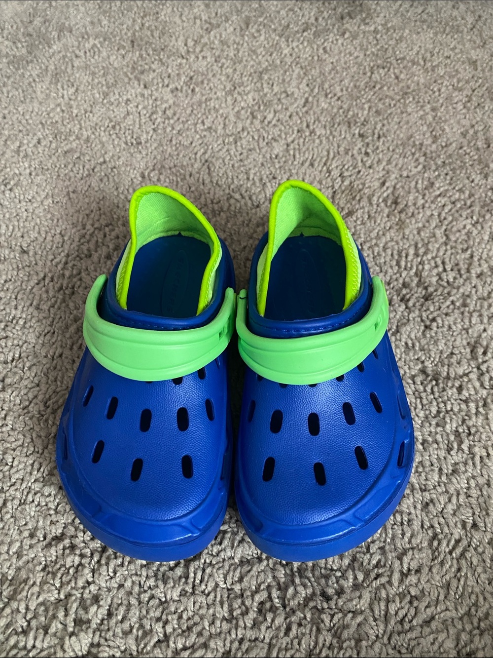 Skechers Blue Clog-Style Water Shoes with Neon Green Trim